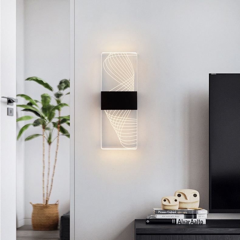 Rectangle Feather Sky Acrylic Aluminum LED Wall Sconce Lamp