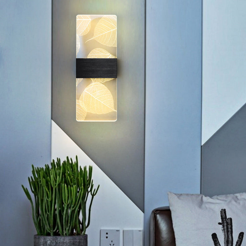 Rectangle Feather Sky Acrylic Aluminum LED Wall Sconce Lamp