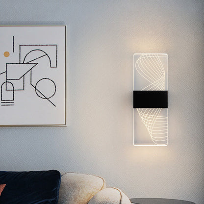 Rectangle Feather Sky Acrylic Aluminum LED Wall Sconce Lamp