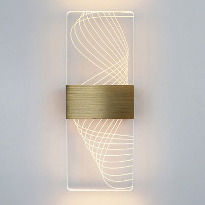 Rectangle Feather Sky Acrylic Aluminum LED Wall Sconce Lamp