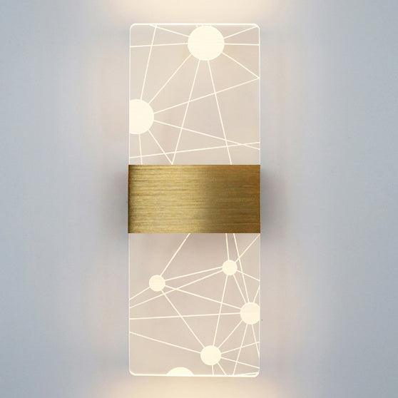 Rectangle Feather Sky Acrylic Aluminum LED Wall Sconce Lamp