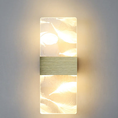 Rectangle Feather Sky Acrylic Aluminum LED Wall Sconce Lamp