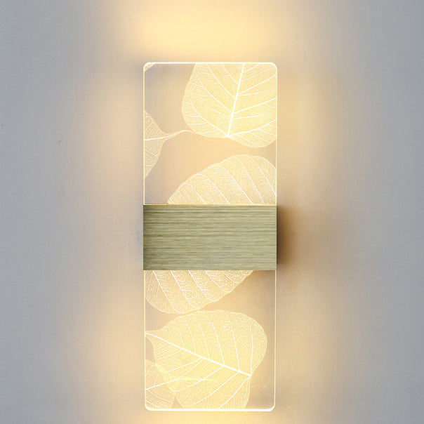 Rectangle Feather Sky Acrylic Aluminum LED Wall Sconce Lamp