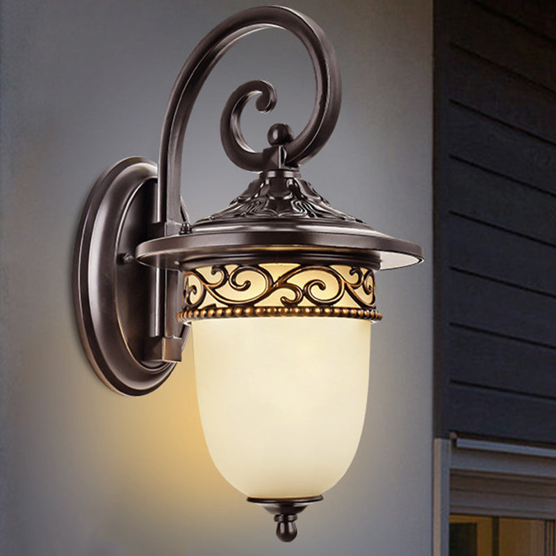 Waterproof Pattern Aluminum Glass 1-Light Wall Sconce Lamp
