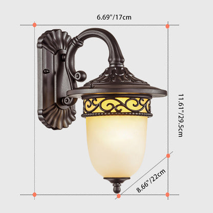 Waterproof Pattern Aluminum Glass 1-Light Wall Sconce Lamp