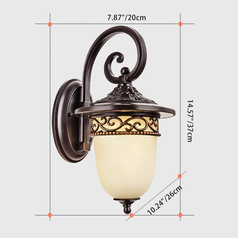 Waterproof Pattern Aluminum Glass 1-Light Wall Sconce Lamp