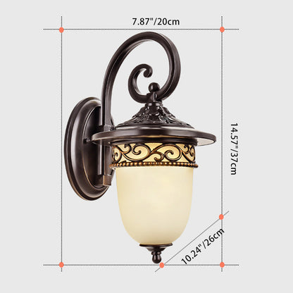 Waterproof Pattern Aluminum Glass 1-Light Wall Sconce Lamp