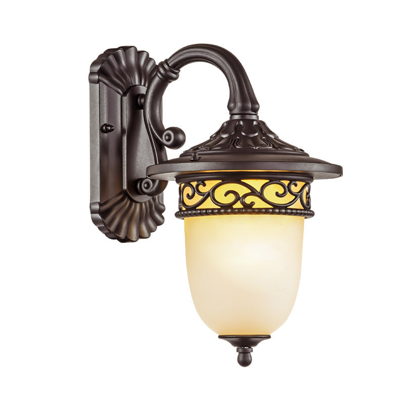 Waterproof Pattern Aluminum Glass 1-Light Wall Sconce Lamp