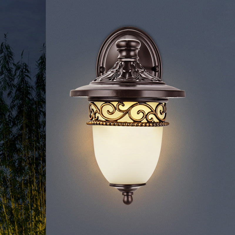 Waterproof Pattern Aluminum Glass 1-Light Wall Sconce Lamp