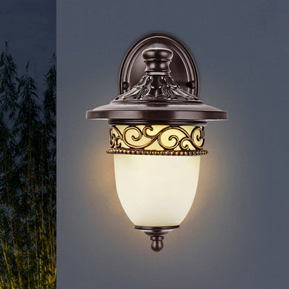 Waterproof Pattern Aluminum Glass 1-Light Wall Sconce Lamp