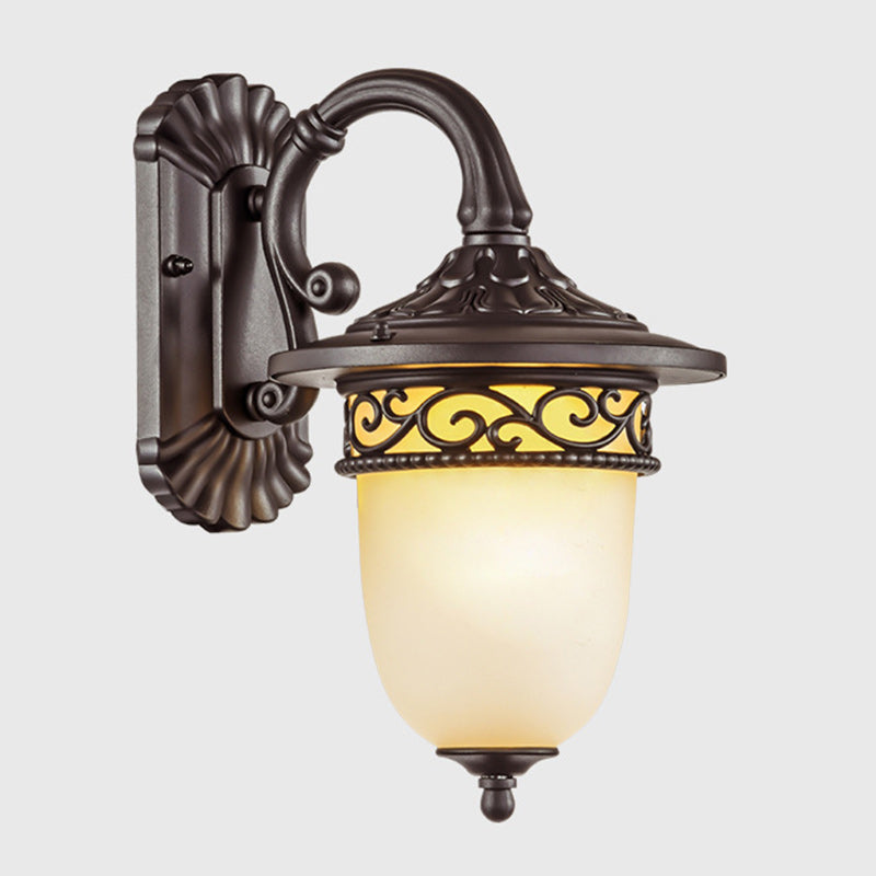 Waterproof Pattern Aluminum Glass 1-Light Wall Sconce Lamp