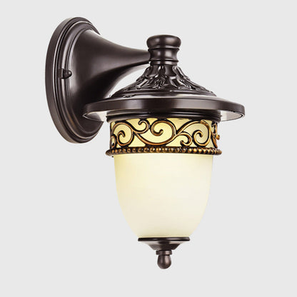 Waterproof Pattern Aluminum Glass 1-Light Wall Sconce Lamp