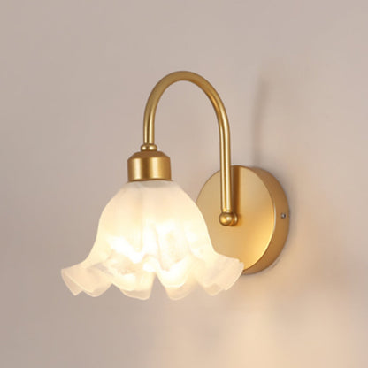 Nordic Acrylic Glass Flower Iron 1-Light Wall Sconce Lamp