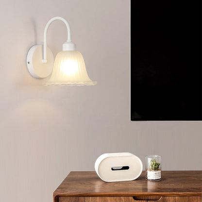 Nordic Acrylic Glass Flower Iron 1-Light Wall Sconce Lamp