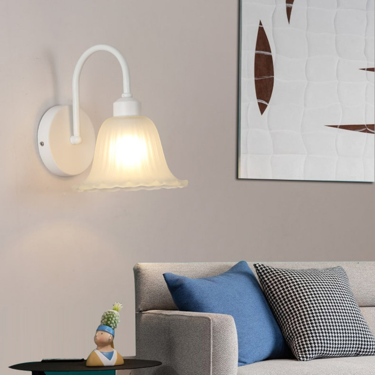 Nordic Acrylic Glass Flower Iron 1-Light Wall Sconce Lamp