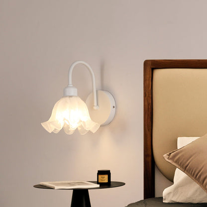 Nordic Acrylic Glass Flower Iron 1-Light Wall Sconce Lamp