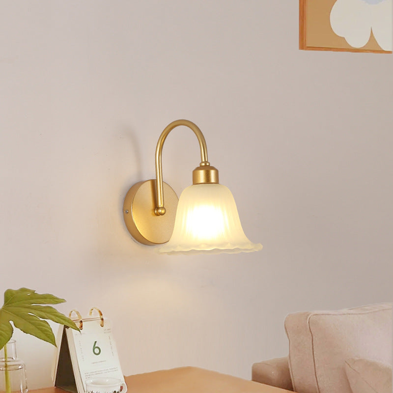 Nordic Acrylic Glass Flower Iron 1-Light Wall Sconce Lamp