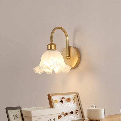 Nordic Acrylic Glass Flower Iron 1-Light Wall Sconce Lamp
