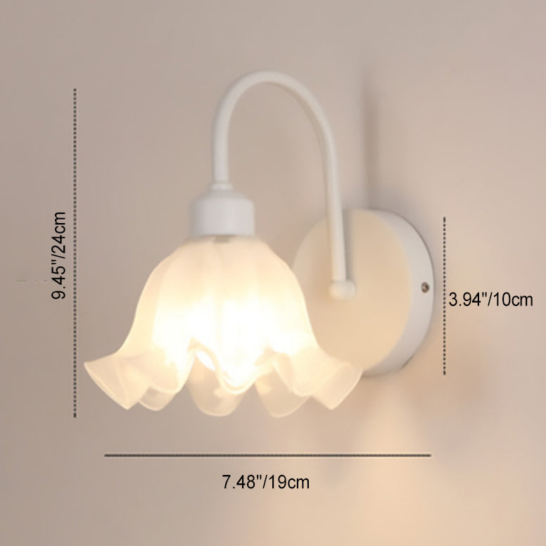 Nordic Acrylic Glass Flower Iron 1-Light Wall Sconce Lamp