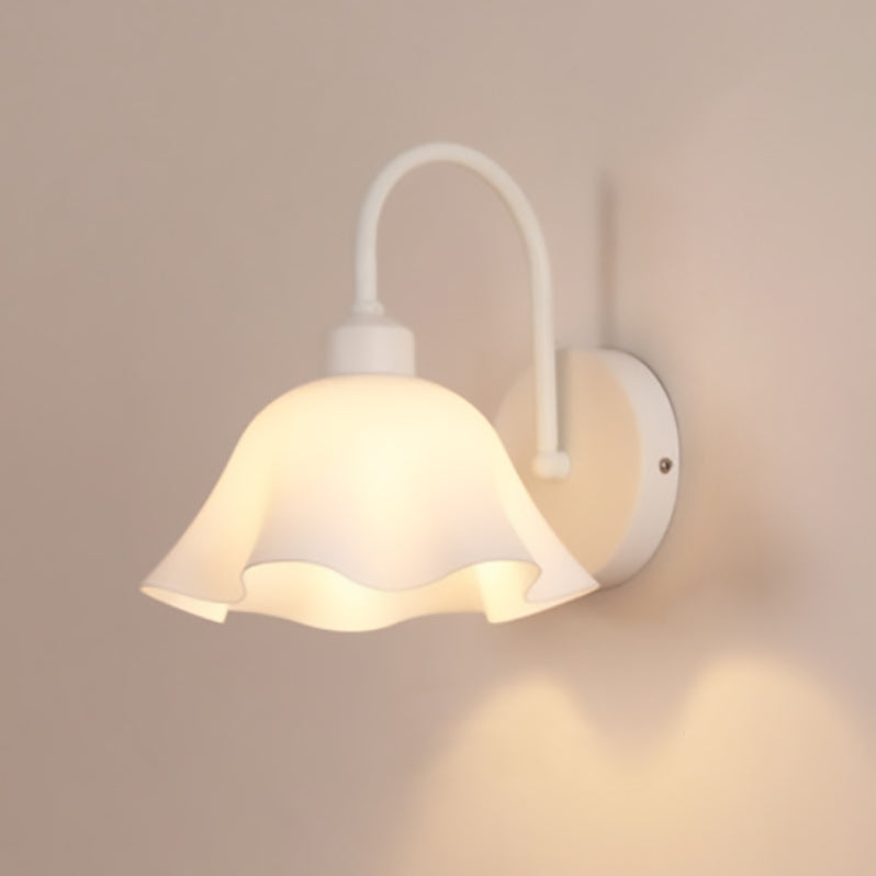 Nordic Acrylic Glass Flower Iron 1-Light Wall Sconce Lamp