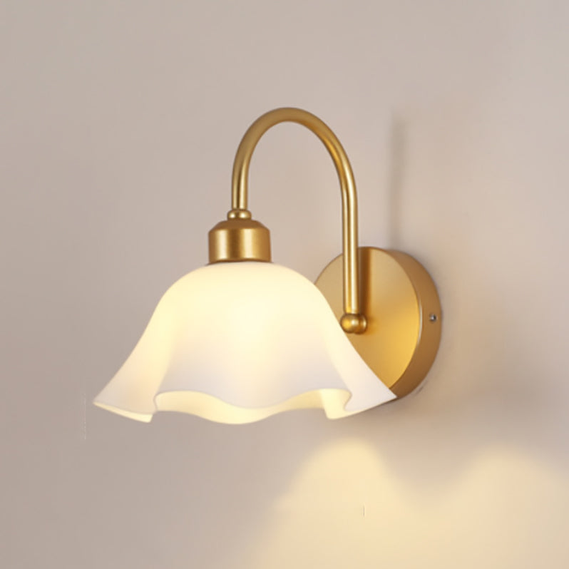 Nordic Acrylic Glass Flower Iron 1-Light Wall Sconce Lamp