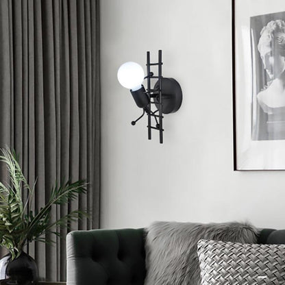 Creative Humanoid Ladder Iron 1-Light Wall Sconce Lamp