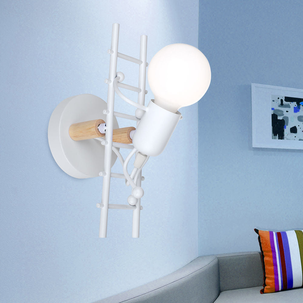 Creative Humanoid Ladder Iron 1-Light Wall Sconce Lamp