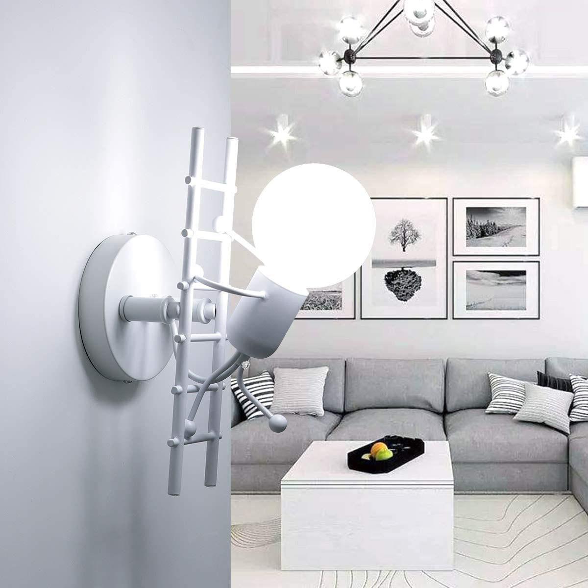 Creative Humanoid Ladder Iron 1-Light Wall Sconce Lamp