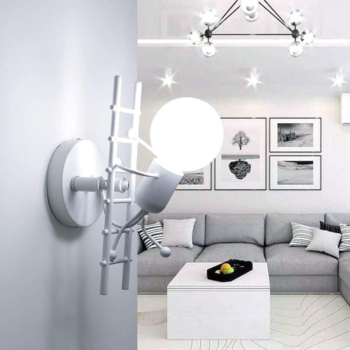 Creative Humanoid Ladder Iron 1-Light Wall Sconce Lamp