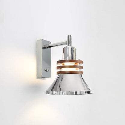 Iron Horned Bowl Cylinder Disc 1-Light Wall Sconce Lamp