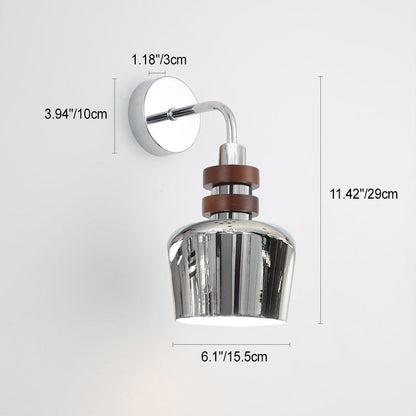 Iron Horned Bowl Cylinder Disc 1-Light Wall Sconce Lamp