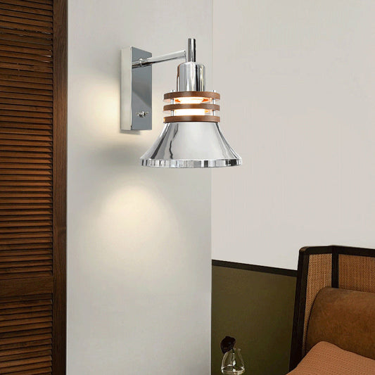 Iron Horned Bowl Cylinder Disc 1-Light Wall Sconce Lamp