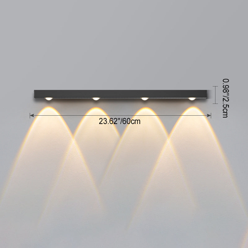 Minimalist Long Multi Lights Aluminum LED Wall Sconce Lamp