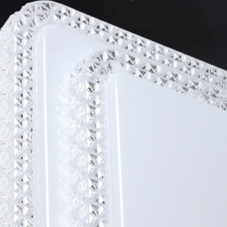 Modern Luxury Mounted Star Crystal Round Square Acrylic Iron LED Flush Mount Ceiling Light For Bedroom