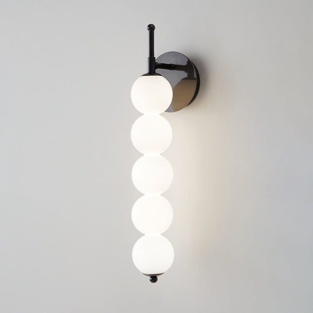 Candied Shape Beaded Glass Ball Brass LED Wall Sconce Lamp