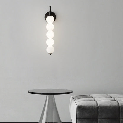 Candied Shape Beaded Glass Ball Brass LED Wall Sconce Lamp