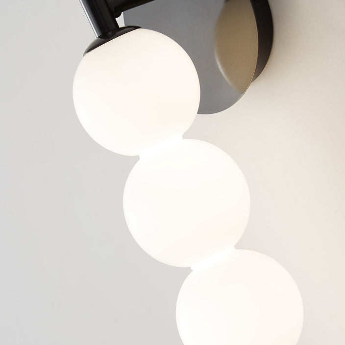 Candied Shape Beaded Glass Ball Brass LED Wall Sconce Lamp