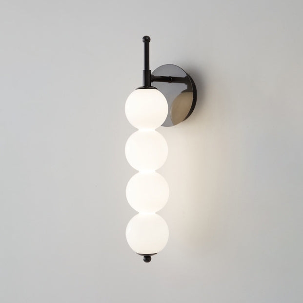 Candied Shape Beaded Glass Ball Brass LED Wall Sconce Lamp