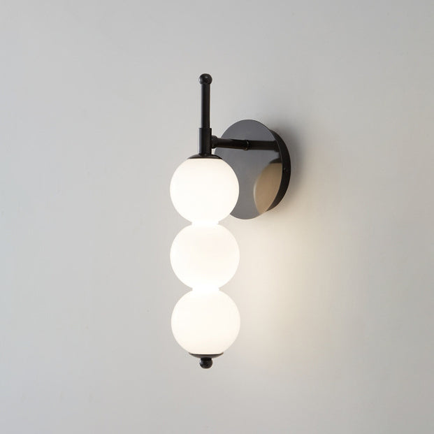 Candied Shape Beaded Glass Ball Brass LED Wall Sconce Lamp