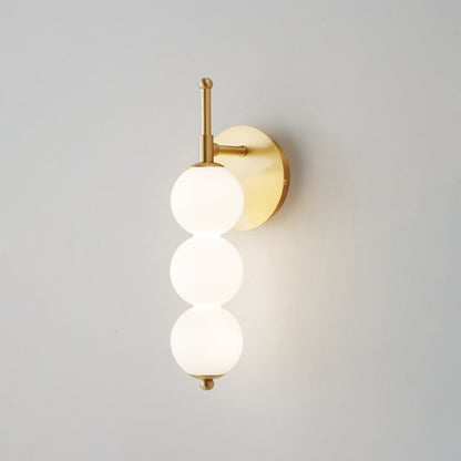 Candied Shape Beaded Glass Ball Brass LED Wall Sconce Lamp