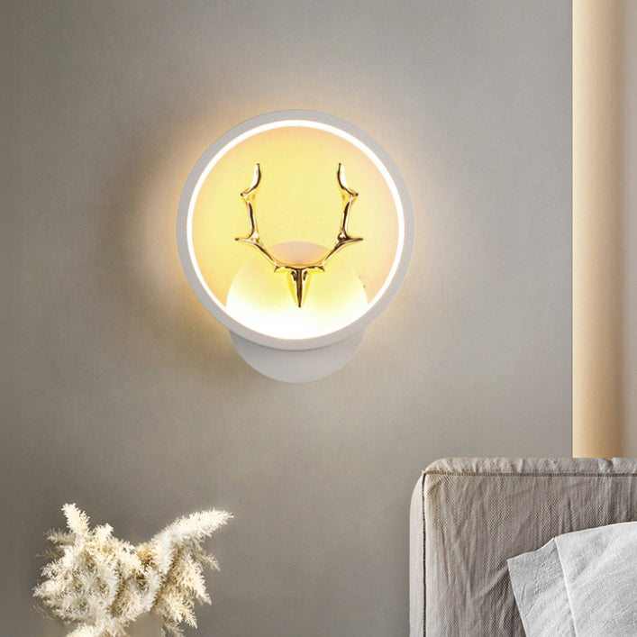 Round Antler Iron Plastic Silicone LED Wall Sconce Lamp