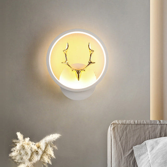 Round Antler Iron Plastic Silicone LED Wall Sconce Lamp