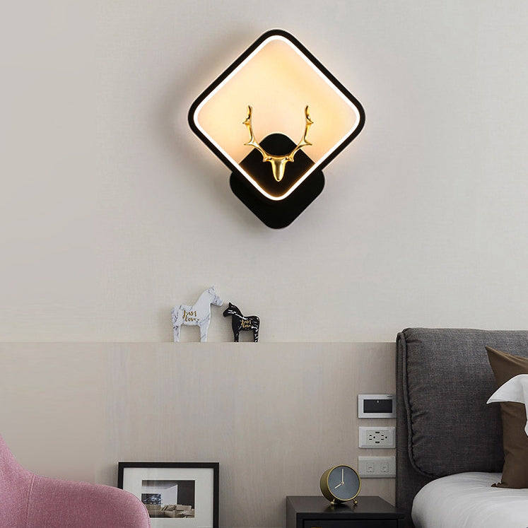 Round Antler Iron Plastic Silicone LED Wall Sconce Lamp