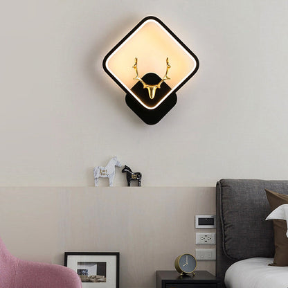 Round Antler Iron Plastic Silicone LED Wall Sconce Lamp