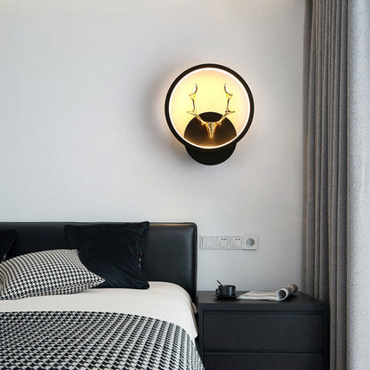 Round Antler Iron Plastic Silicone LED Wall Sconce Lamp