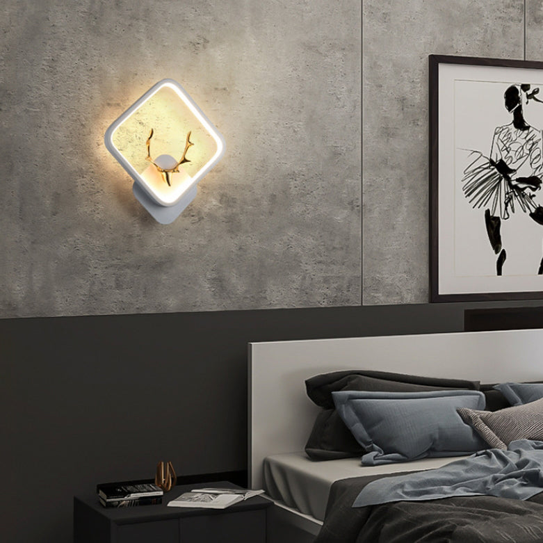 Round Antler Iron Plastic Silicone LED Wall Sconce Lamp