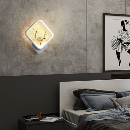 Round Antler Iron Plastic Silicone LED Wall Sconce Lamp