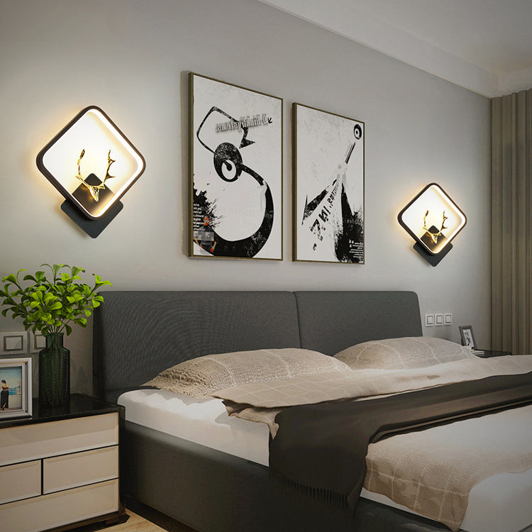 Round Antler Iron Plastic Silicone LED Wall Sconce Lamp
