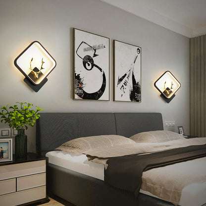 Round Antler Iron Plastic Silicone LED Wall Sconce Lamp
