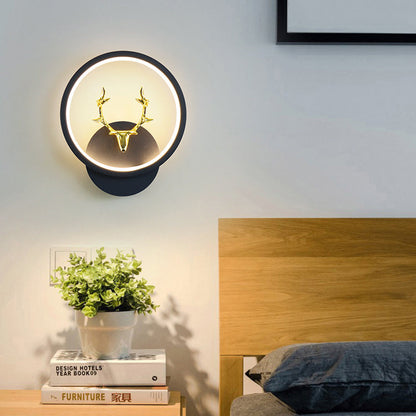 Round Antler Iron Plastic Silicone LED Wall Sconce Lamp